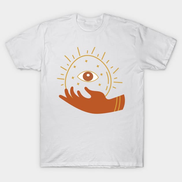 Eyes and Hand: Visionary T-shirt Design T-Shirt by khider